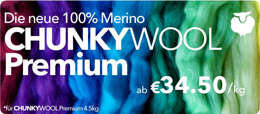 Die neue CHUNKYwool Premium - ab €34,50 pro kg. 100% Merino.